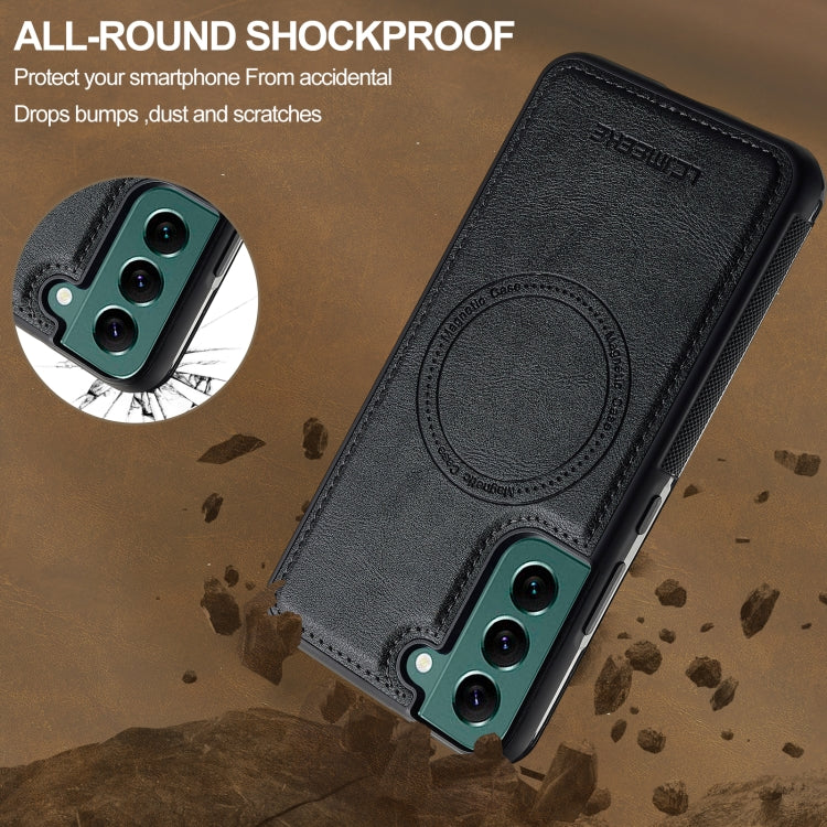 For Samsung Galaxy S22 5G LC.IMEEKE L5 Series Detachable RFID Card Bag Magsafe Phone Case(Black) by LC.IMEEKE