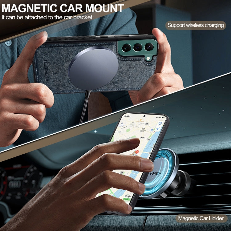 For Samsung Galaxy S21 5G LC.IMEEKE L5 Series Detachable RFID Card Bag Magsafe Phone Case(Blue) by LC.IMEEKE