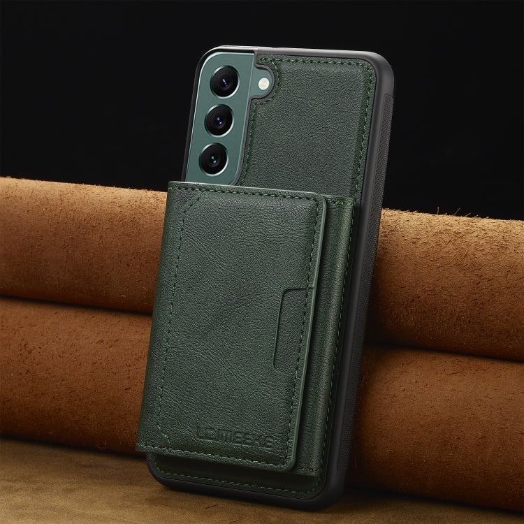 For Samsung Galaxy S21+ 5G LC.IMEEKE L5 Series Detachable RFID Card Bag Magsafe Phone Case(Green) by LC.IMEEKE