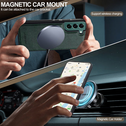 For Samsung Galaxy S21+ 5G LC.IMEEKE L5 Series Detachable RFID Card Bag Magsafe Phone Case(Green) by LC.IMEEKE