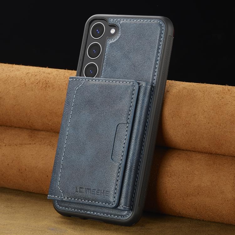 For Samsung Galaxy S25 5G LC.IMEEKE L5 Series Detachable RFID Card Bag Magsafe Phone Case(Blue) by LC.IMEEKE
