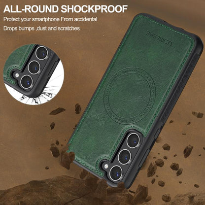 For Samsung Galaxy S25+ 5G LC.IMEEKE L5 Series Detachable RFID Card Bag Magsafe Phone Case(Green) by LC.IMEEKE