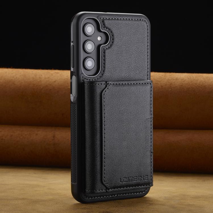For Samsung Galaxy A56 5G LC.IMEEKE L5 Series Detachable RFID Card Bag Magsafe Phone Case(Black) by LC.IMEEKE
