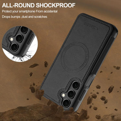 For Samsung Galaxy A56 5G LC.IMEEKE L5 Series Detachable RFID Card Bag Magsafe Phone Case(Black) by LC.IMEEKE