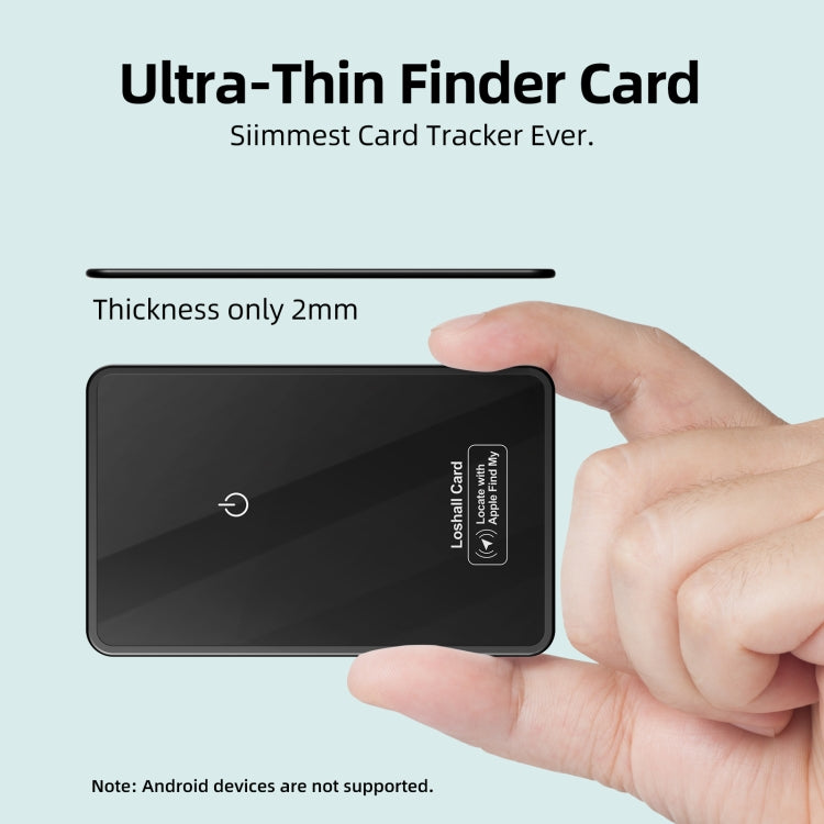 F9 Mirror Surface Ultra-thin Card Type Location Tracker Anti-lost Device(Black) by bashfashion
