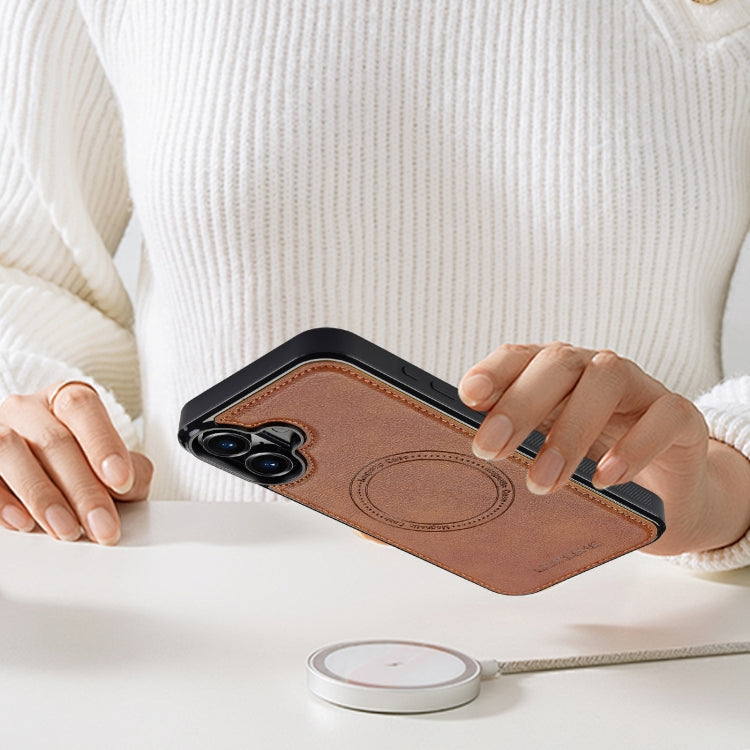 For iPhone 16 Plus LC.IMEEKE Magsafe Phone Case(Brown) by LC.IMEEKE
