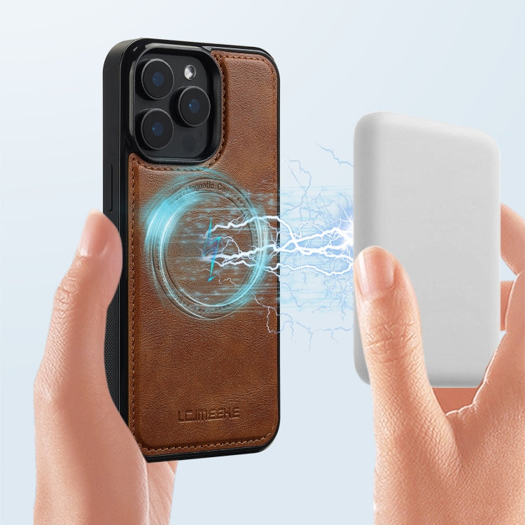 For iPhone 15 Pro Max LC.IMEEKE Magsafe Phone Case(Brown) by LC.IMEEKE