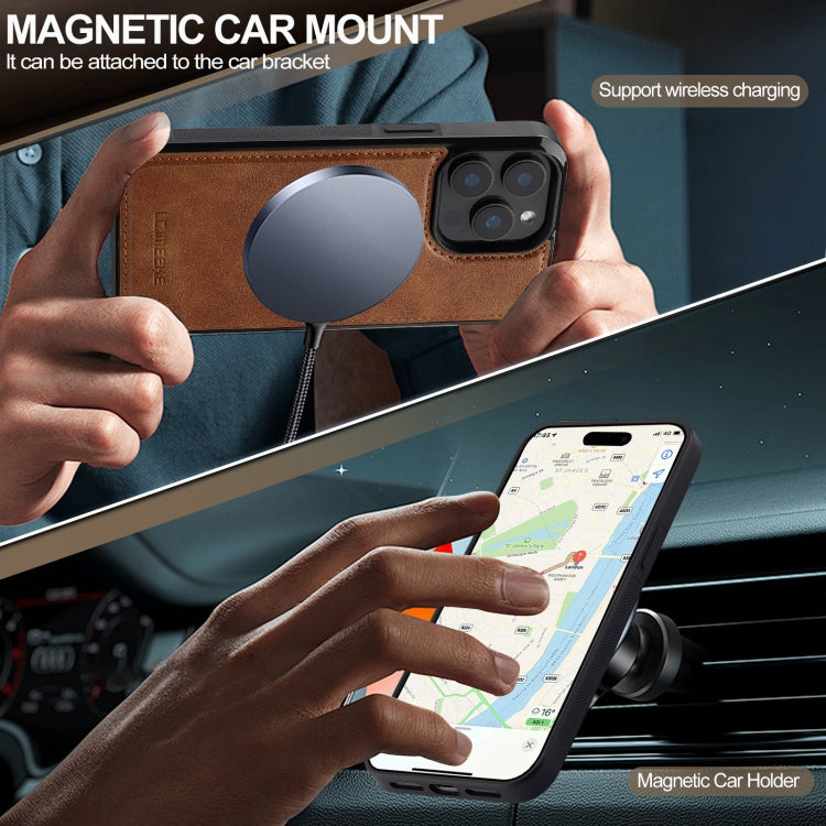 For iPhone 15 Pro LC.IMEEKE Magsafe Phone Case(Brown) by LC.IMEEKE