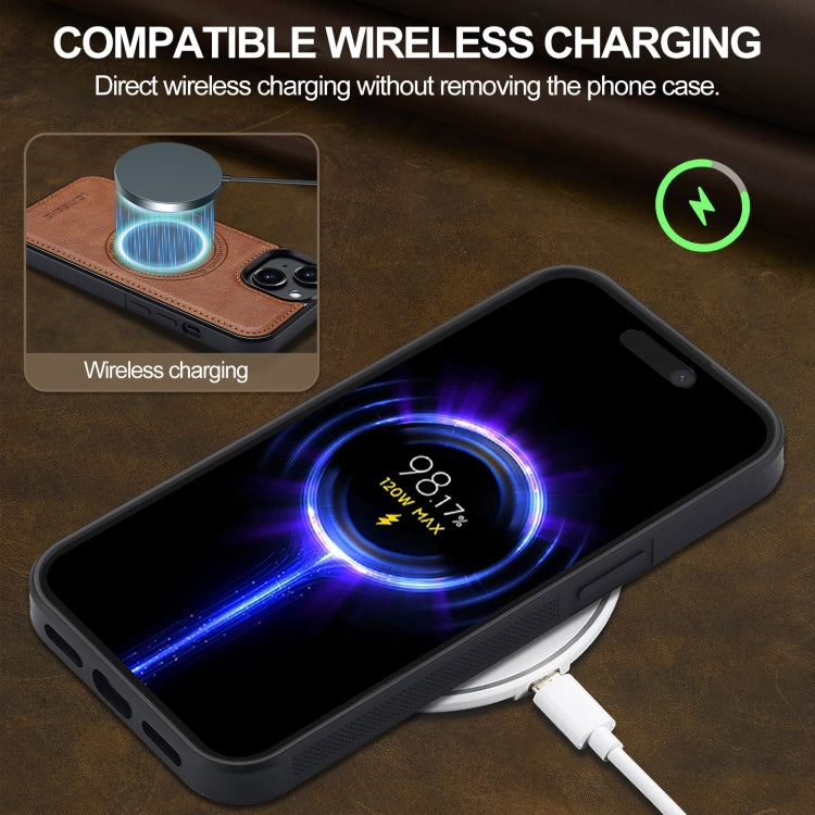 For iPhone 15 Plus / 14 Plus LC.IMEEKE Magsafe Phone Case(Brown) by LC.IMEEKE