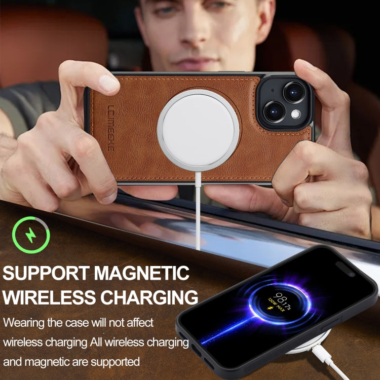 For iPhone 15 Plus / 14 Plus LC.IMEEKE Magsafe Phone Case(Brown) by LC.IMEEKE