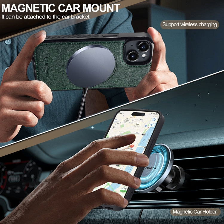 For iPhone 15 LC.IMEEKE Magsafe Phone Case(Green) by LC.IMEEKE