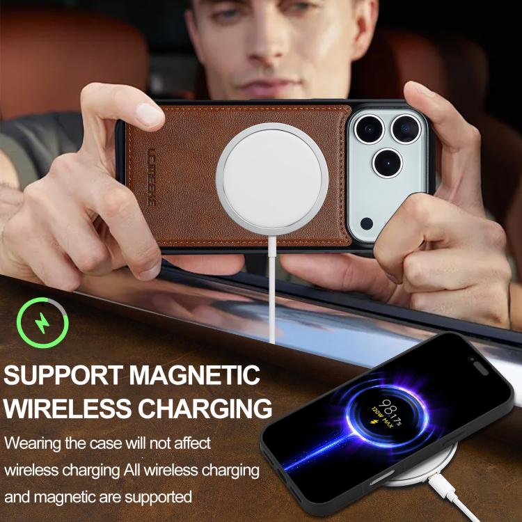 For iPhone 17 Pro LC.IMEEKE Magsafe Phone Case(Brown) by LC.IMEEKE