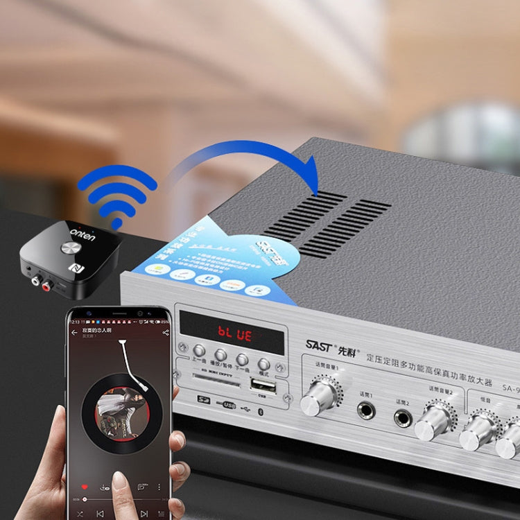 ONTEN BT103 NFC Desktop Bluetooth 5.3 Audio Receiver Adapter(Black) by Onten