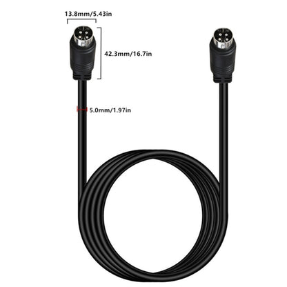 MD DIN 4 Pin Male to Male AC/DC Power Audio Adapter Cable, Length:5m(Black) by bashfashion