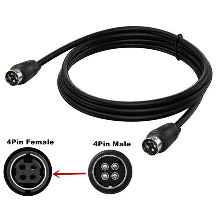 MD DIN 4 Pin Male to Male AC/DC Power Audio Adapter Cable, Length:5m(Black) by bashfashion