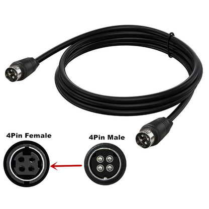MD DIN 4 Pin Male to Male AC/DC Power Audio Adapter Cable, Length:5m(Black) by bashfashion