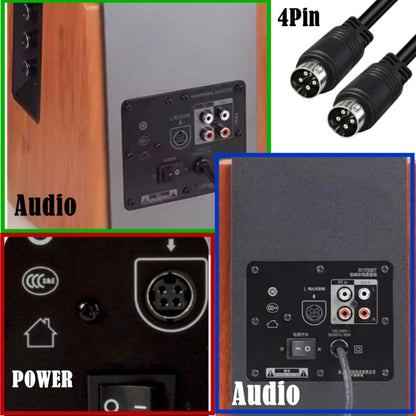 MD DIN 4 Pin Male to Male AC/DC Power Audio Adapter Cable, Length:5m(Black) by bashfashion