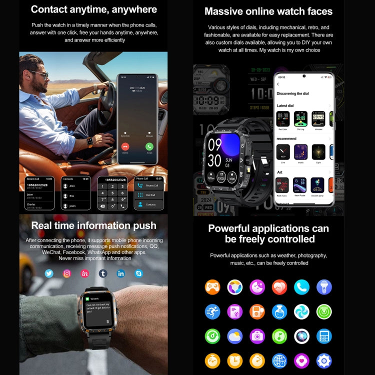 ZW59 1.95 inch BT Call Sports Smart Watch, Blood Oxygen / Heart Rate / Remote Photography(Orange) by bashfashion