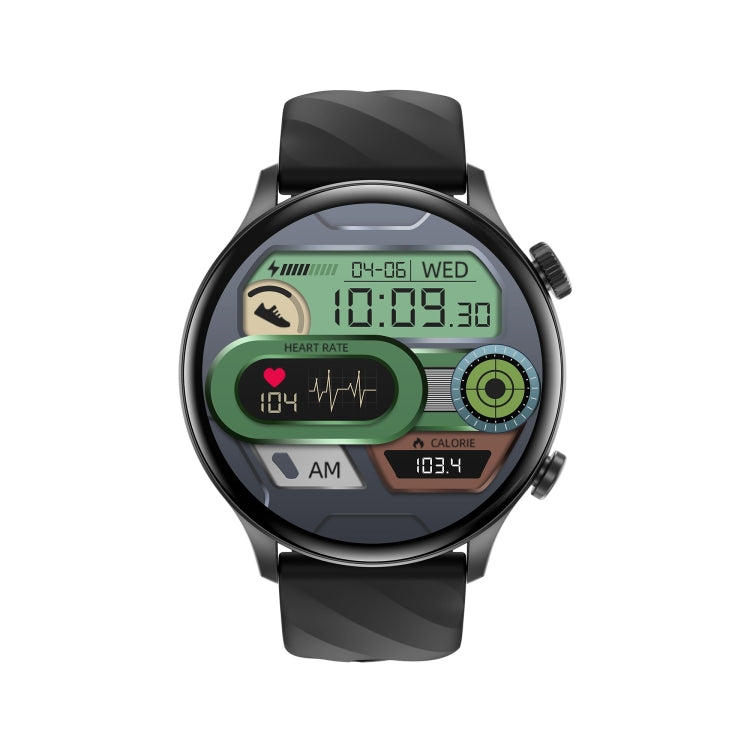 ZW63 1.39 inch Round Screen Smart Watch, Heart Rate / Blood Pressure / Blood Sugar / Blood Oxygen / Body Temperature / MET Test(Black) by bashfashion
