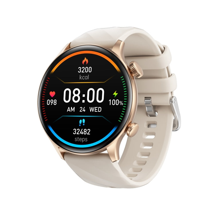 ZW63 1.39 inch Round Screen Smart Watch, Heart Rate / Blood Pressure / Blood Sugar / Blood Oxygen / Body Temperature / MET Test(Gold) by bashfashion