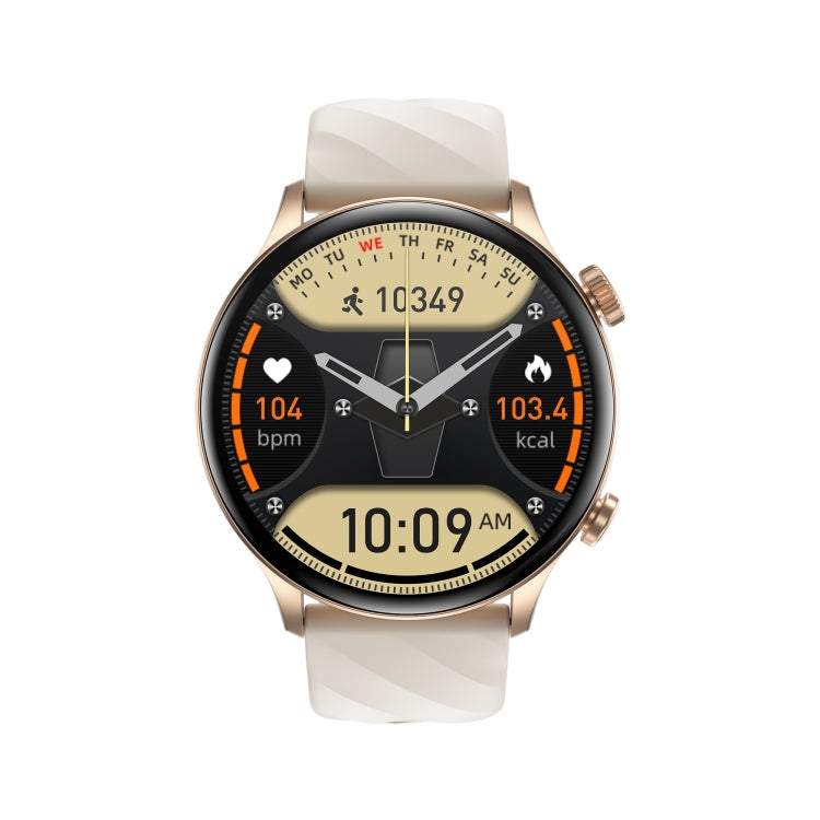 ZW63 1.39 inch Round Screen Smart Watch, Heart Rate / Blood Pressure / Blood Sugar / Blood Oxygen / Body Temperature / MET Test(Gold) by bashfashion