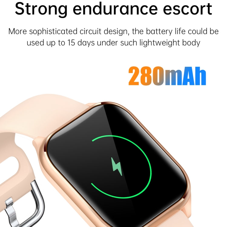 KT73S 1.85 inch Square Screen BT Call Smart Watch, Heart Rate / Blood Pressure / Blood Oxygen / Female Health / Sleep Monitoring(Purple) by bashfashion