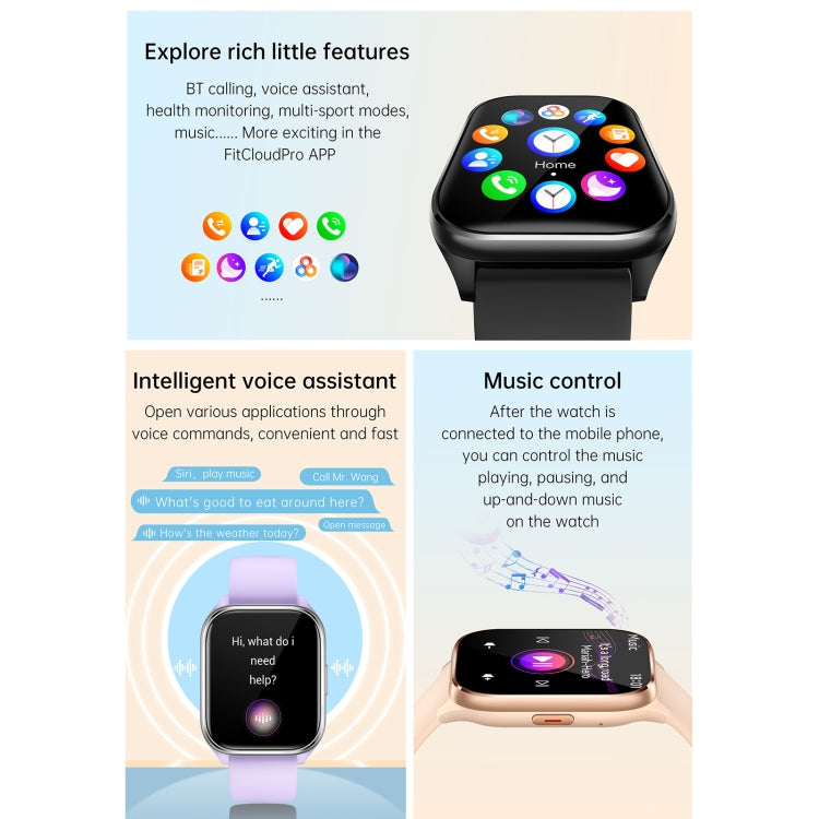 KT73S 1.85 inch Square Screen BT Call Smart Watch, Heart Rate / Blood Pressure / Blood Oxygen / Female Health / Sleep Monitoring(Gold) by bashfashion