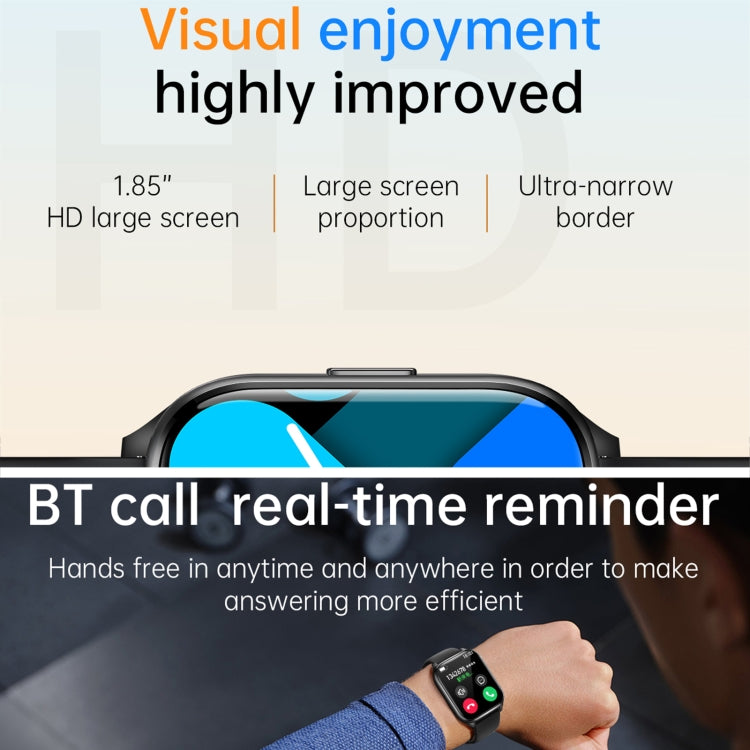 KT73S 1.85 inch Square Screen BT Call Smart Watch, Heart Rate / Blood Pressure / Blood Oxygen / Female Health / Sleep Monitoring(Gold) by bashfashion