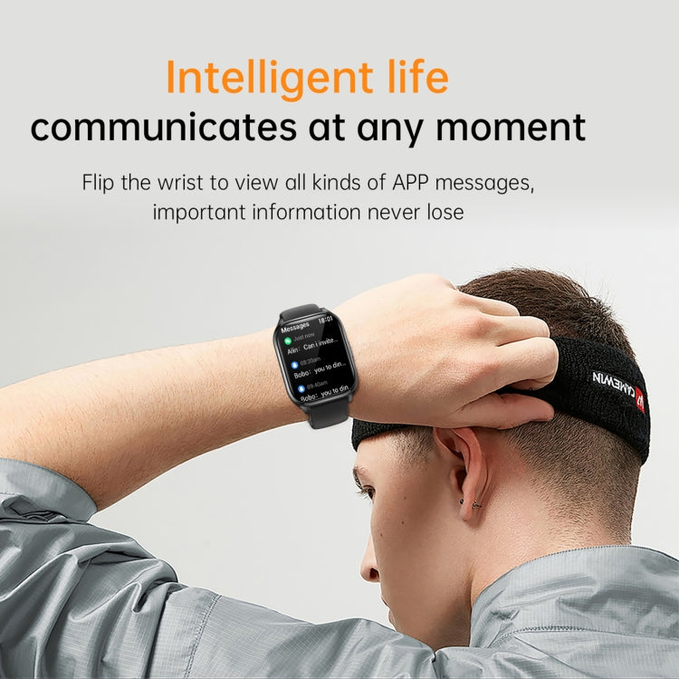 KT73S 1.85 inch Square Screen BT Call Smart Watch, Heart Rate / Blood Pressure / Blood Oxygen / Female Health / Sleep Monitoring(Gold) by bashfashion