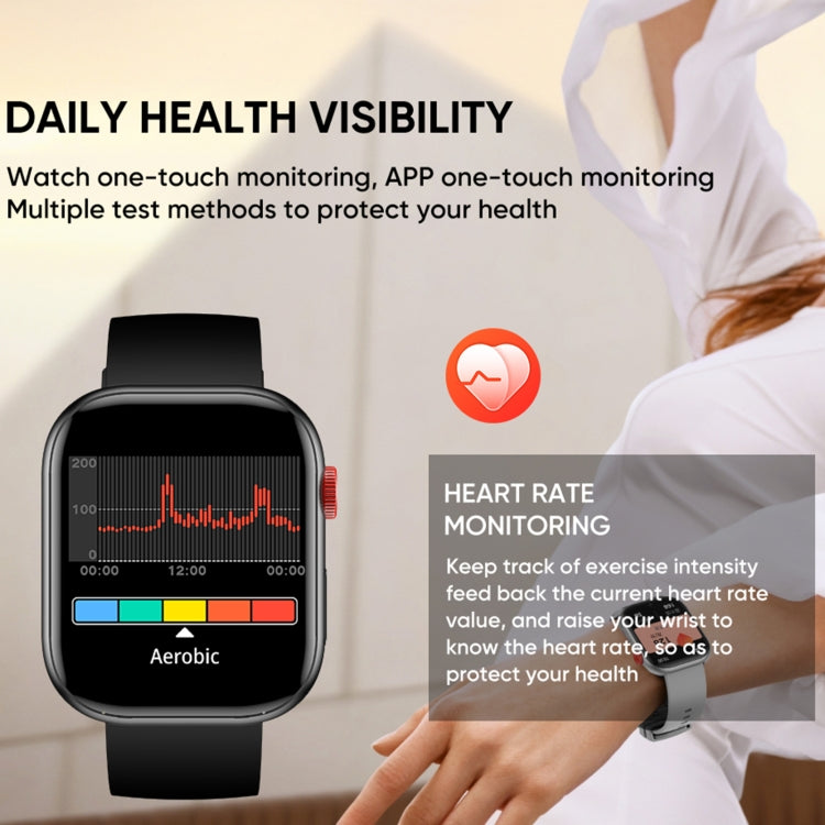 LC88 2 inch Square Screen BT Call Smart Watch, Heart Rate / Blood Pressure / Blood Oxygen / Sleep Monitoring(Silver) by bashfashion