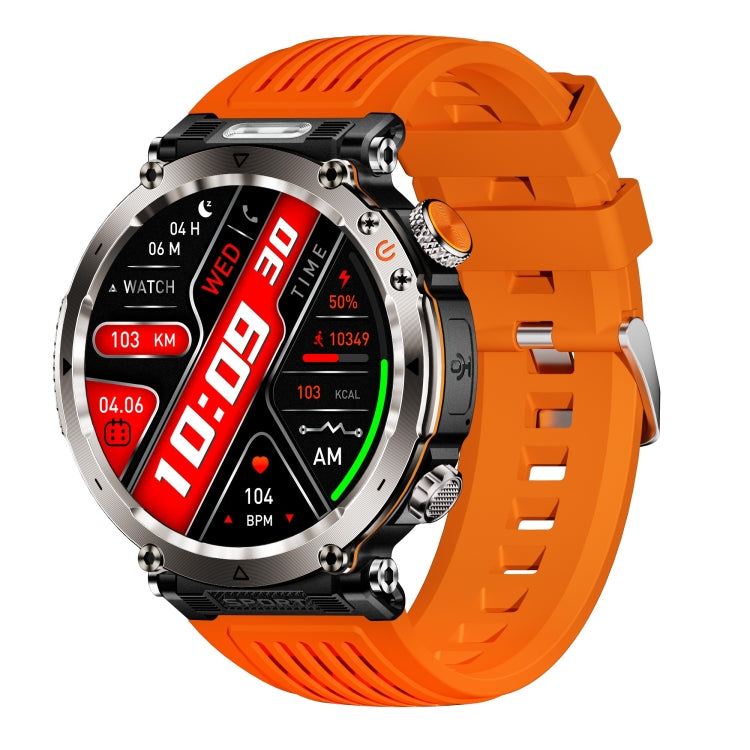 HT30 1.7 inch IP68 Waterproof Silicone Band Smart Watch, Support Flashlight / Banknote Detector Light / Compass(Orange) by bashfashion