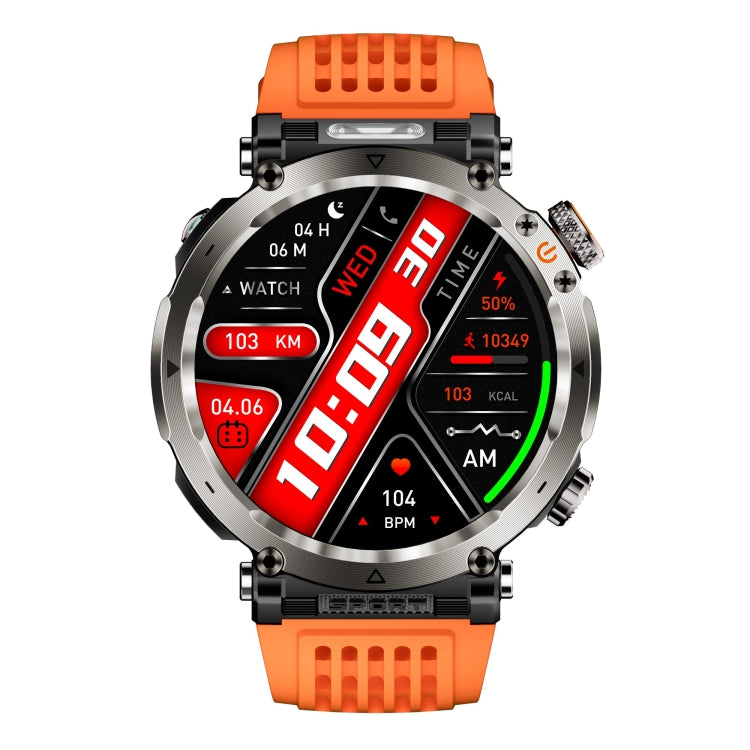 HT30 1.7 inch IP68 Waterproof Silicone Band Smart Watch, Support Flashlight / Banknote Detector Light / Compass(Orange) by bashfashion