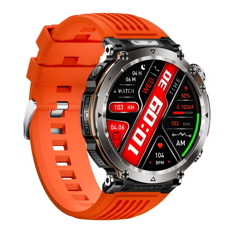 HT30 1.7 inch IP68 Waterproof Silicone Band Smart Watch, Support Flashlight / Banknote Detector Light / Compass(Orange) by bashfashion