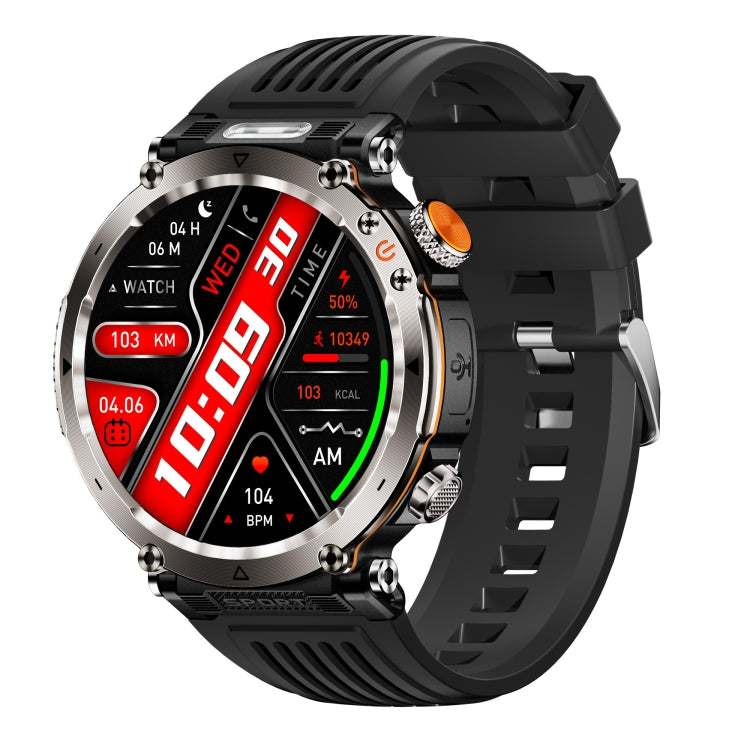 HT30 1.7 inch IP68 Waterproof Silicone Band Smart Watch, Support Flashlight / Banknote Detector Light / Compass(Black) by bashfashion