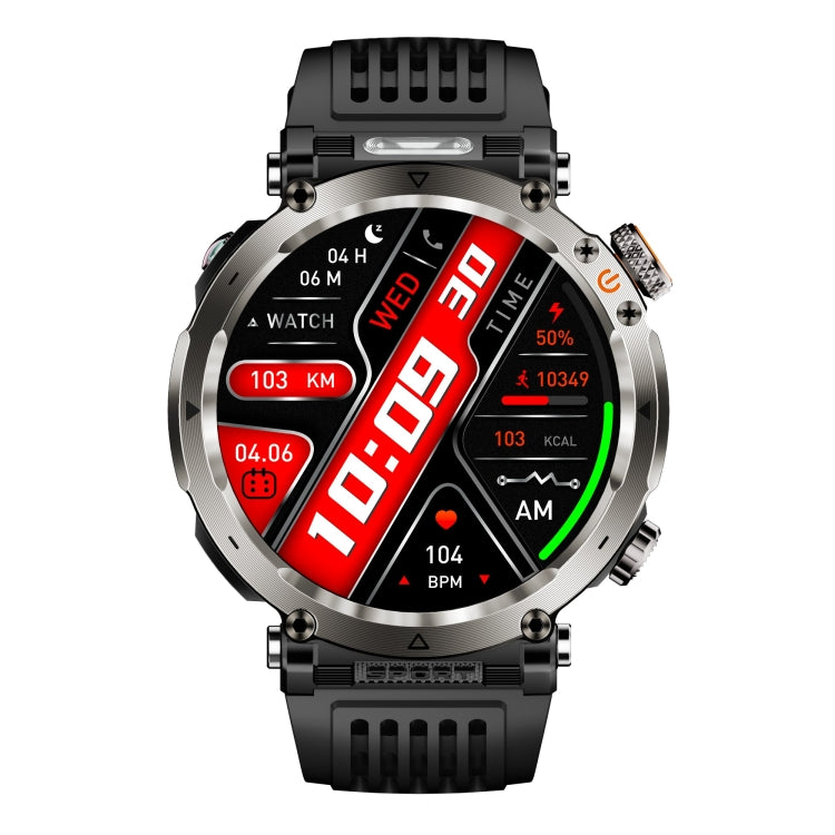 HT30 1.7 inch IP68 Waterproof Silicone Band Smart Watch, Support Flashlight / Banknote Detector Light / Compass(Black) by bashfashion