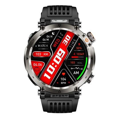 HT30 1.7 inch IP68 Waterproof Silicone Band Smart Watch, Support Flashlight / Banknote Detector Light / Compass(Black) by bashfashion