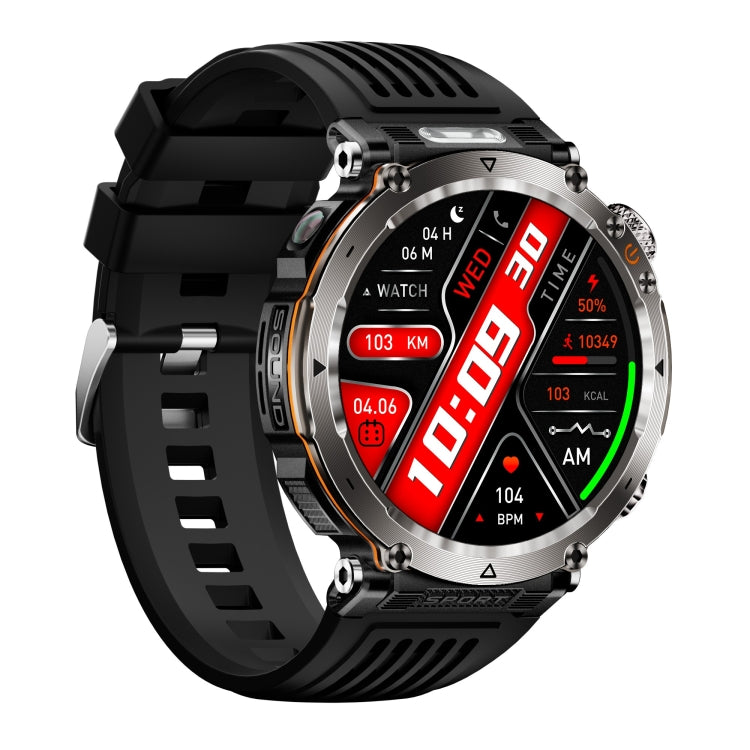 HT30 1.7 inch IP68 Waterproof Silicone Band Smart Watch, Support Flashlight / Banknote Detector Light / Compass(Black) by bashfashion