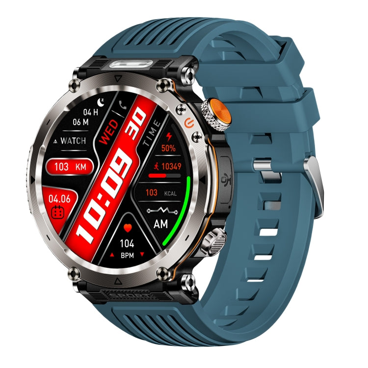 HT30 1.7 inch IP68 Waterproof Silicone Band Smart Watch, Support Flashlight / Banknote Detector Light / Compass(Blue) by bashfashion