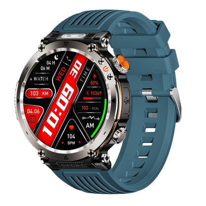 HT30 1.7 inch IP68 Waterproof Silicone Band Smart Watch, Support Flashlight / Banknote Detector Light / Compass(Blue) by bashfashion