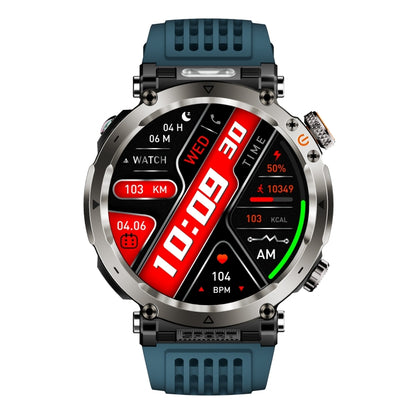 HT30 1.7 inch IP68 Waterproof Silicone Band Smart Watch, Support Flashlight / Banknote Detector Light / Compass(Blue) by bashfashion