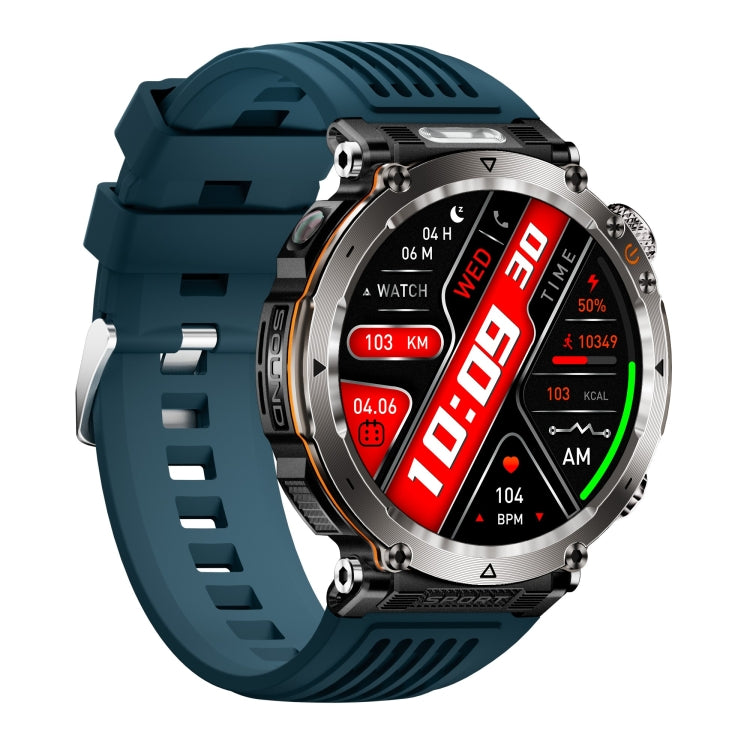 HT30 1.7 inch IP68 Waterproof Silicone Band Smart Watch, Support Flashlight / Banknote Detector Light / Compass(Blue) by bashfashion