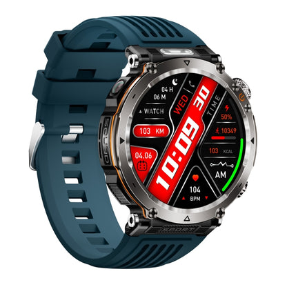 HT30 1.7 inch IP68 Waterproof Silicone Band Smart Watch, Support Flashlight / Banknote Detector Light / Compass(Blue) by bashfashion