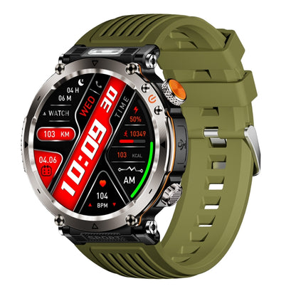 HT30 1.7 inch IP68 Waterproof Silicone Band Smart Watch, Support Flashlight / Banknote Detector Light / Compass(Army Green) by bashfashion