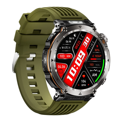 HT30 1.7 inch IP68 Waterproof Silicone Band Smart Watch, Support Flashlight / Banknote Detector Light / Compass(Army Green) by bashfashion