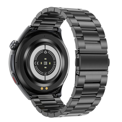 T82 1.43 inch Round Screen BT Call Smart Watch, Heart Rate / Blood Pressure / Blood Oxygen / Sleep / Blood Sugar / HRV / Metope / SOS, Strap:Stainless Steel Black by bashfashion