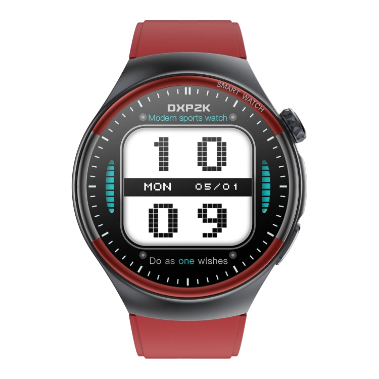 T82 1.43 inch Round Screen BT Call Smart Watch, Heart Rate / Blood Pressure / Blood Oxygen / Sleep / Blood Sugar / HRV / Metope / SOS, Strap:Silicone Red by bashfashion