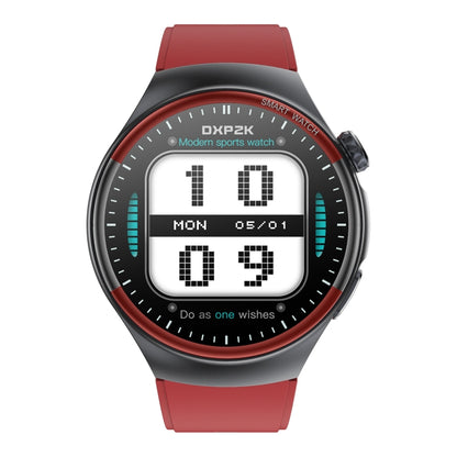 T82 1.43 inch Round Screen BT Call Smart Watch, Heart Rate / Blood Pressure / Blood Oxygen / Sleep / Blood Sugar / HRV / Metope / SOS, Strap:Silicone Red by bashfashion