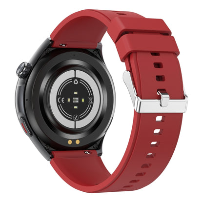 T82 1.43 inch Round Screen BT Call Smart Watch, Heart Rate / Blood Pressure / Blood Oxygen / Sleep / Blood Sugar / HRV / Metope / SOS, Strap:Silicone Red by bashfashion