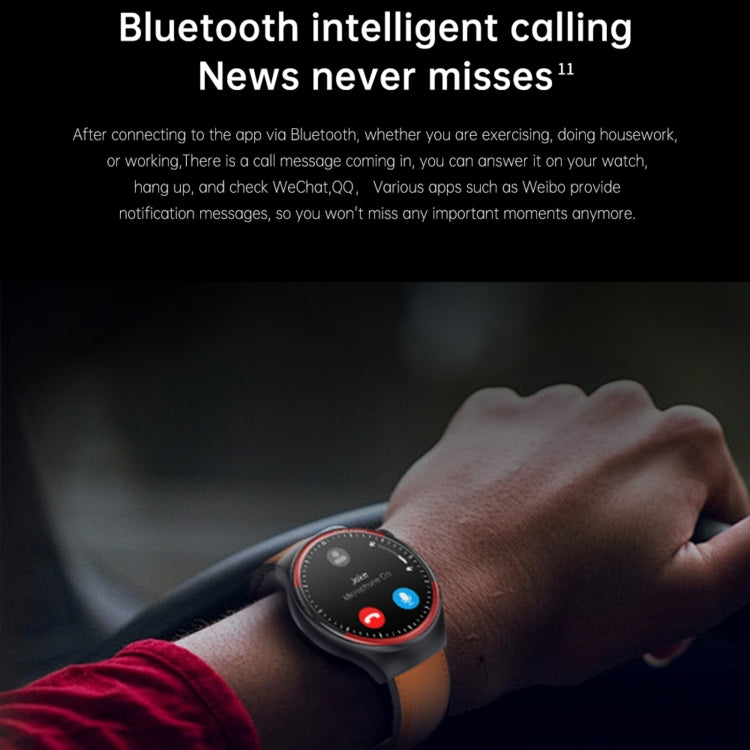T82 1.43 inch Round Screen BT Call Smart Watch, Heart Rate / Blood Pressure / Blood Oxygen / Sleep / Blood Sugar / HRV / Metope / SOS, Strap:Stainless Steel Black by bashfashion