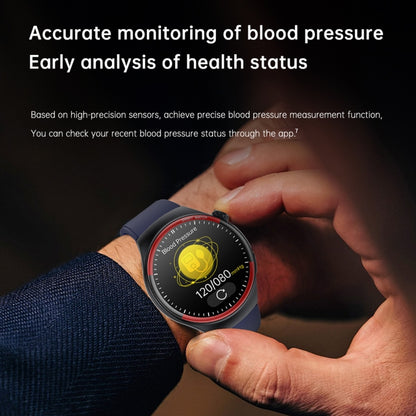 T82 1.43 inch Round Screen BT Call Smart Watch, Heart Rate / Blood Pressure / Blood Oxygen / Sleep / Blood Sugar / HRV / Metope / SOS, Strap:Silicone Black by bashfashion